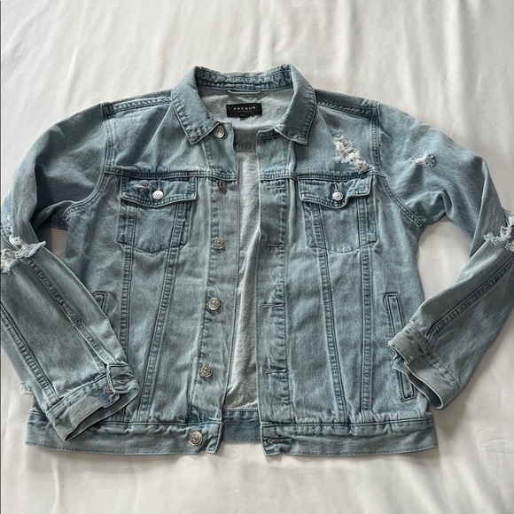 PacSun Jackets & Blazers - Pacsun Distressed Light Wash Denim Jacket